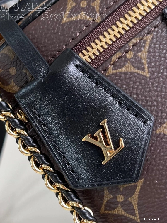 AAA Pruses Bags x LOUIS x 6.5 VUITTON CM Vanity Pouch-19 Chain 11.5 0714